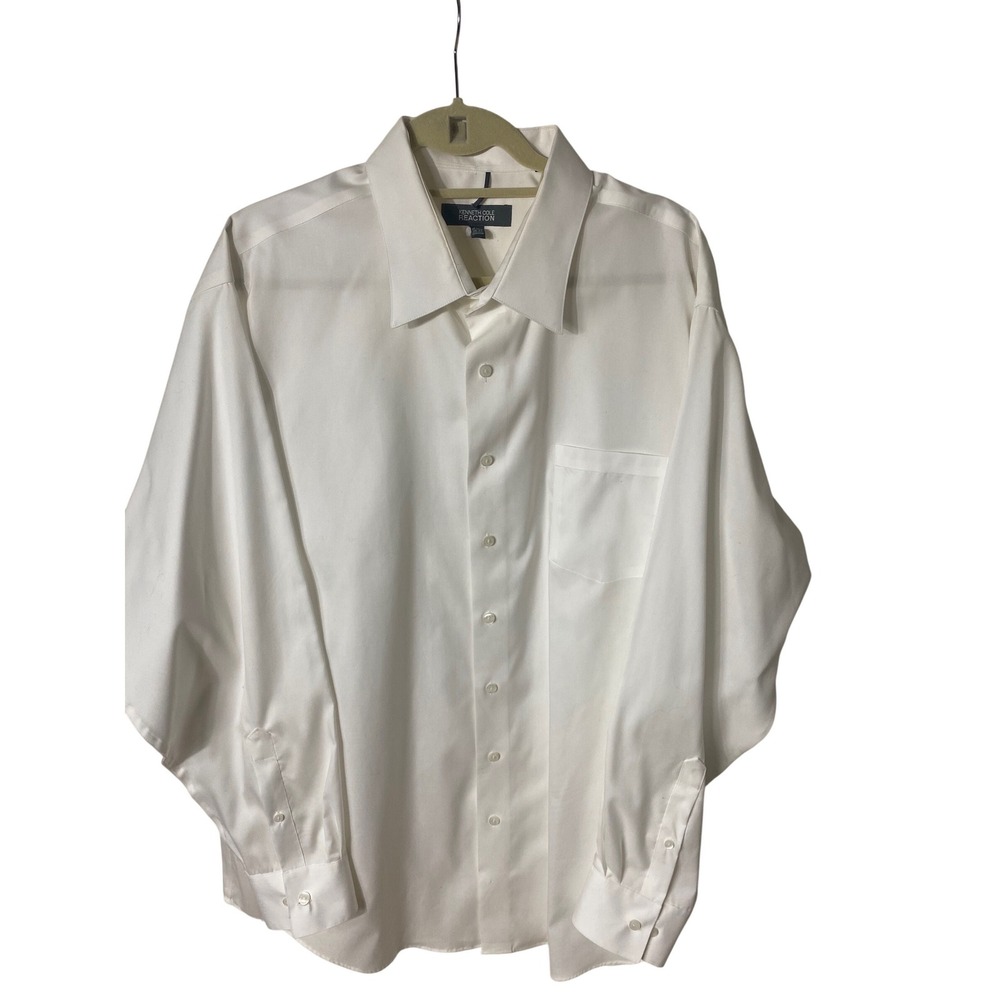 Kenneth Cole Reaction Shirt XXL White Non Iron Dress Long Sleeve
